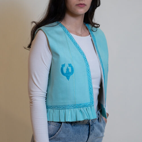 Gilet Médaillon bleu ciel