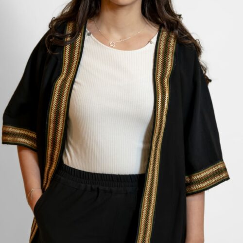 Kimono Noir Ornée
