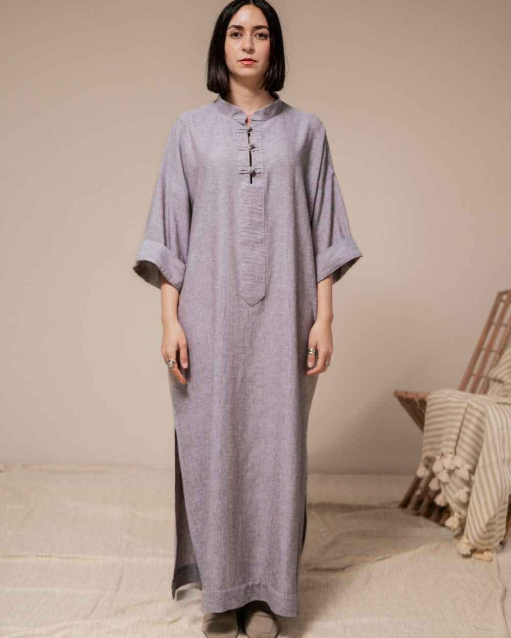 Robe Femme 100% Lin Beige