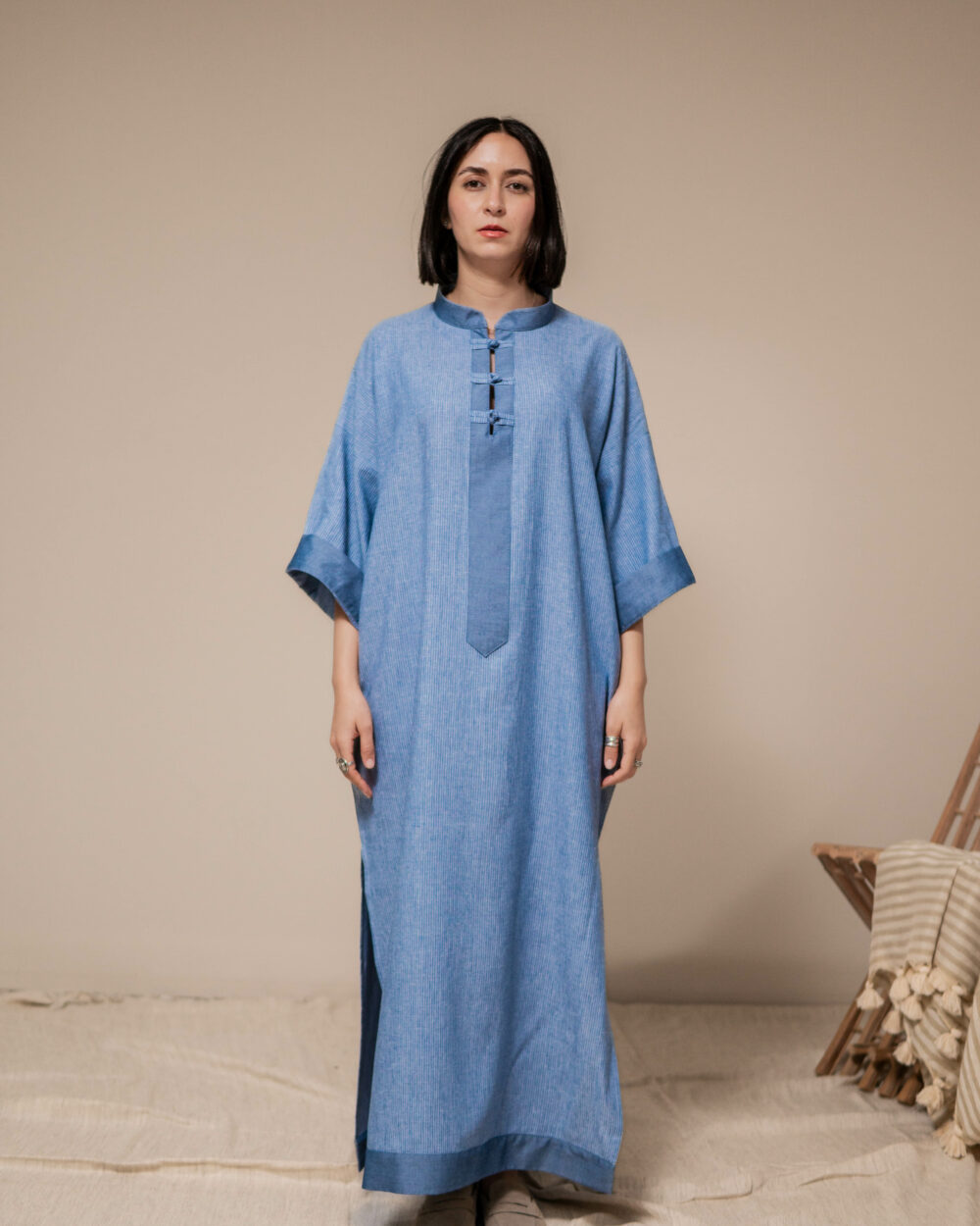 Robe Femme 100% Lin en Bleu