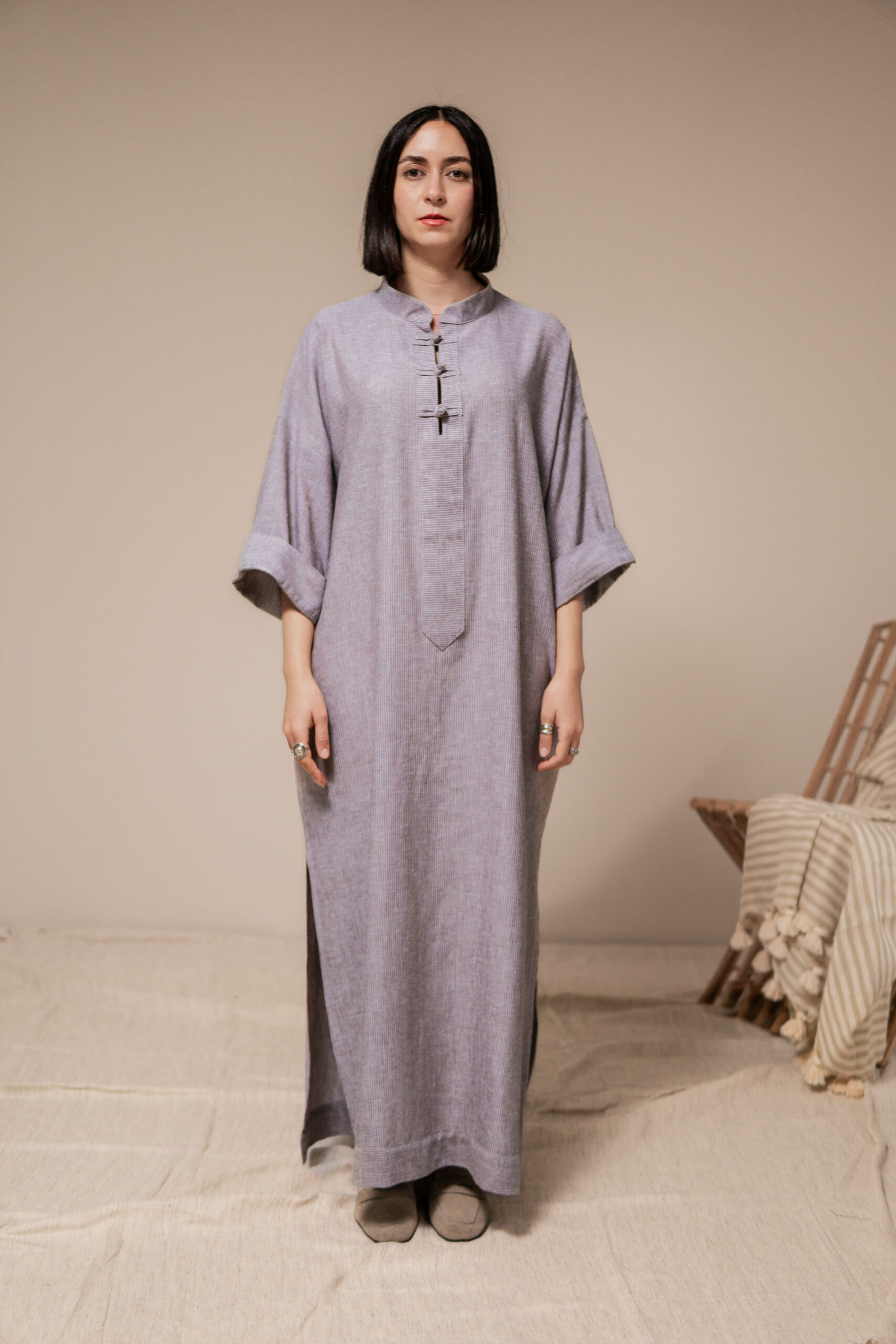 Robe Femme 100% Lin Beige