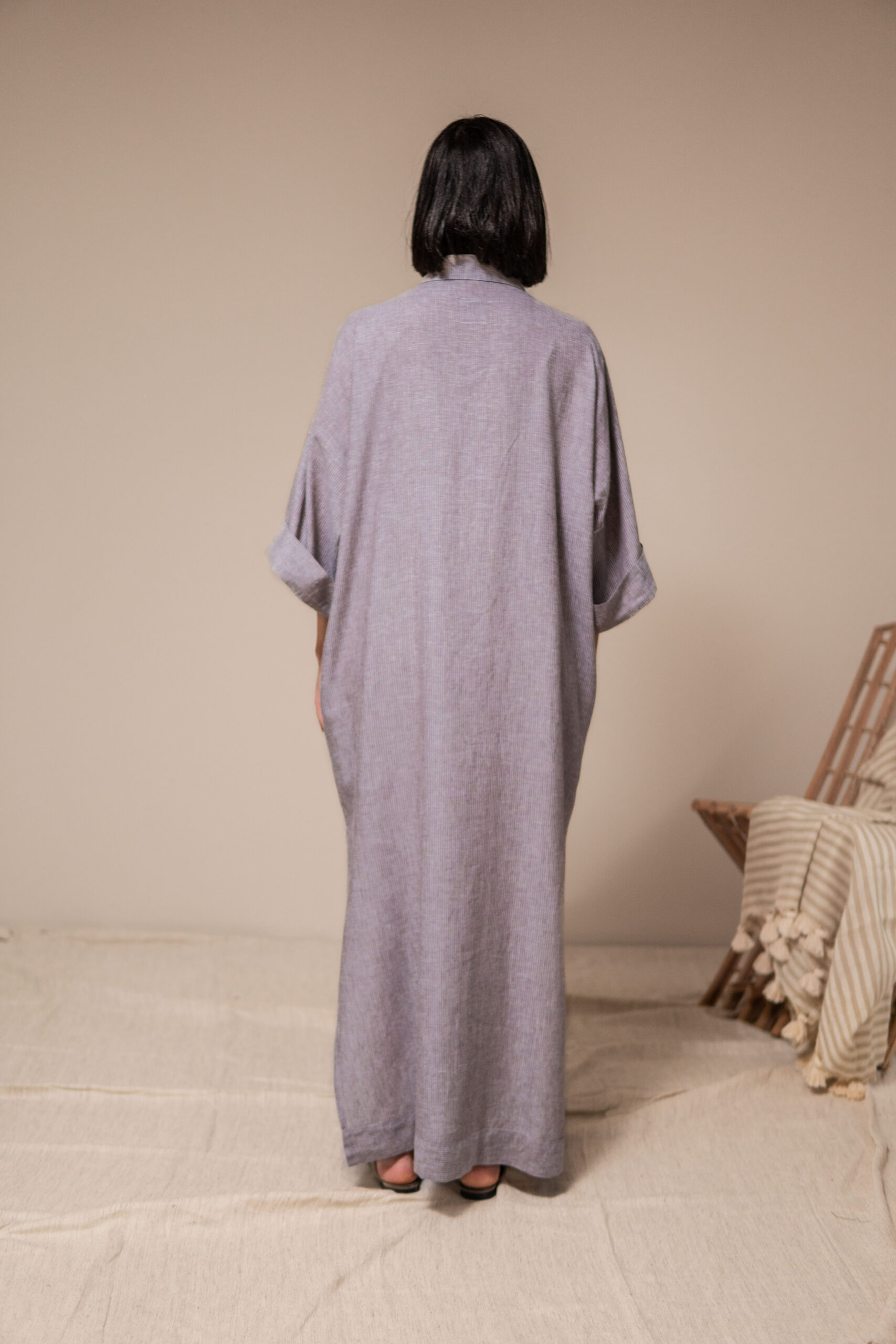 Robe Femme 100% Lin Beige – Image 3