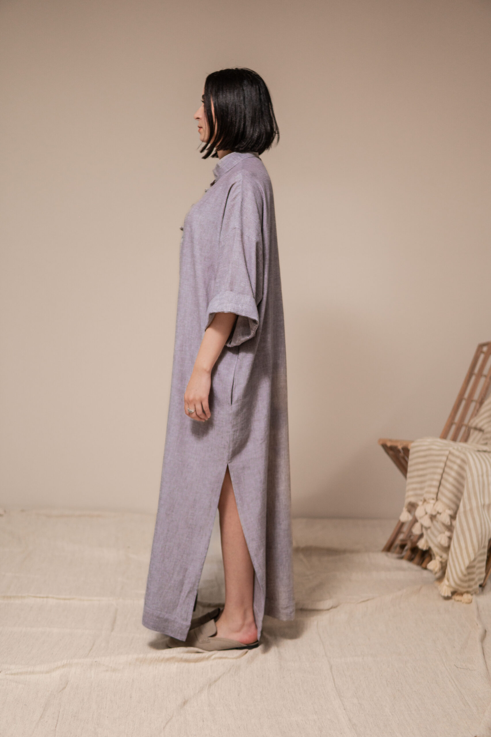 Robe Femme 100% Lin Beige – Image 4